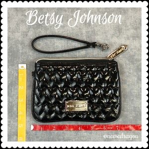 Betsy Johnson Black and Gold Clutch, Wristlet